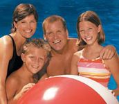 Happy Family in Swimming Pool